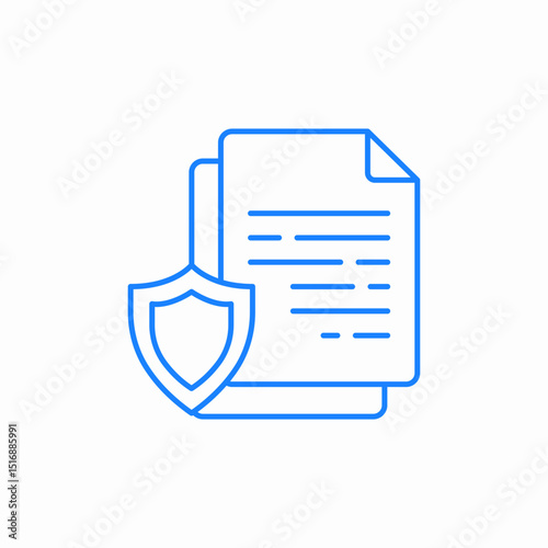 document shield protected icon sign vector