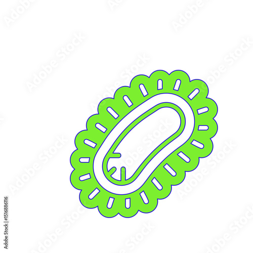 A Detailed Illustration of a Ciliated Bacterium  Depicting its Unique Structural Features