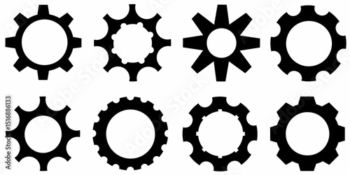 Collection of Different Designs Of Gears And Cogwheels On White Background
