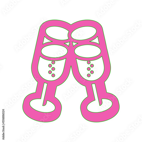 A Toast to Celebration: Two Champagne Flutes Clinking in Festive Cheers