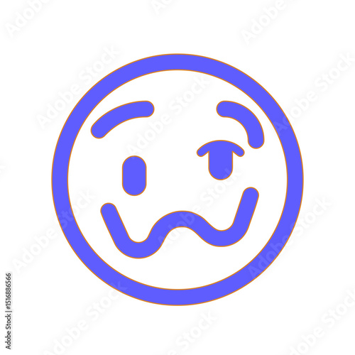 A Winking  Slightly Anxious Emoticon with a Playful Expression
