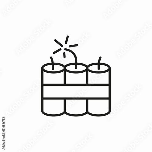 dynamite bundle lit icon sign vector