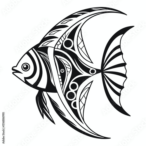 Tropical fish collection isolated on white