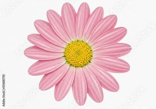 Pink daisy isolated on white background for graphic design, web design, and print media.