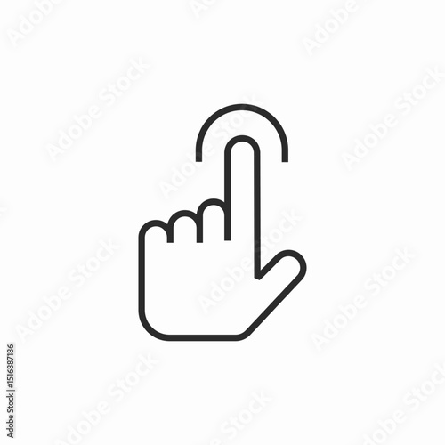 finger tap touch icon sign vector