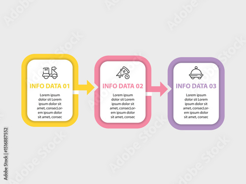Infographic elements design template, business concept with 3 steps or options, can be used for workflow layout, diagram, annual report, web design.Creative banner, label vector.