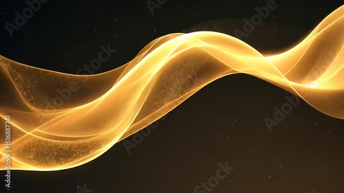 Elegant Golden Flowing Particle Wave Background Motion Graphic Loop Animation Video