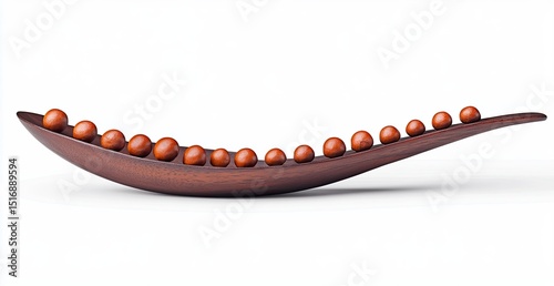 Wooden tray with red balls