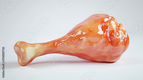 Crispy fried chicken leg with bone golden brown coating delicious food close up image