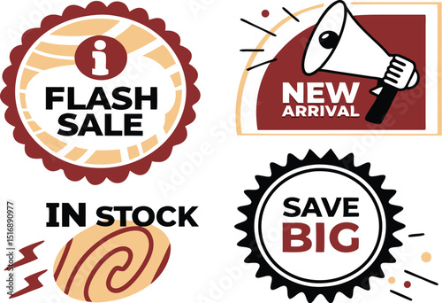 Eye-Catching E-commerce Sale and Stock Badges