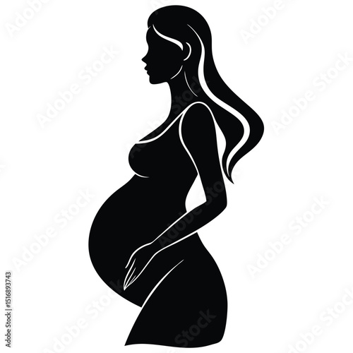 Silhouette of a Pregnant Woman Expectant Mother, Pregnancy, Maternity, Baby, Motherhood