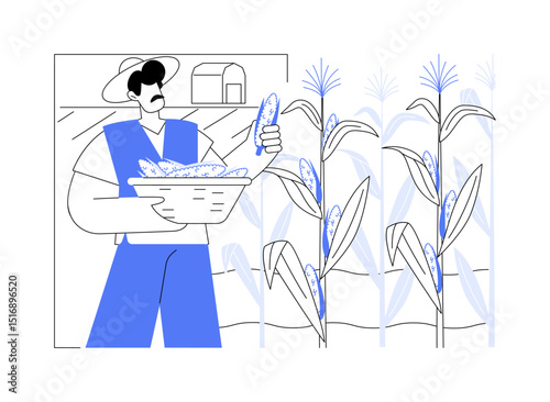 Corn production isolated cartoon vector illustrations.
