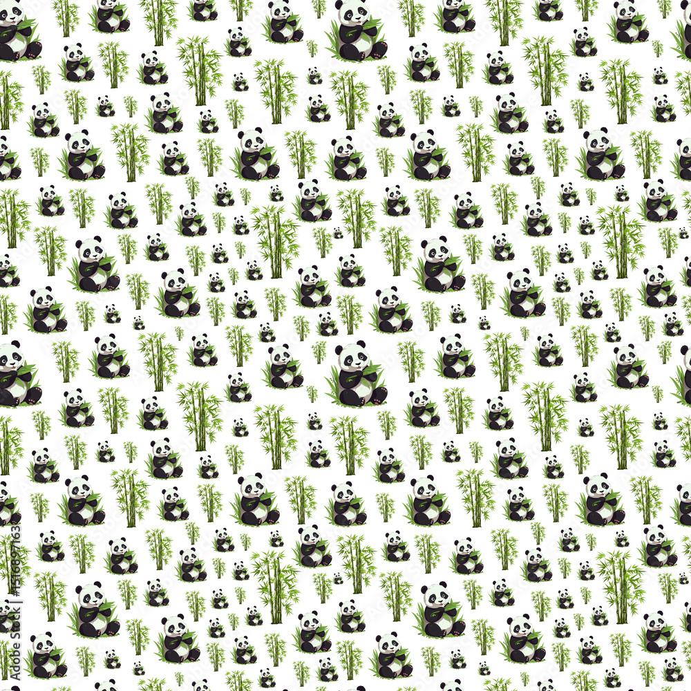 Fototapeta premium Panda with bamboo tree 