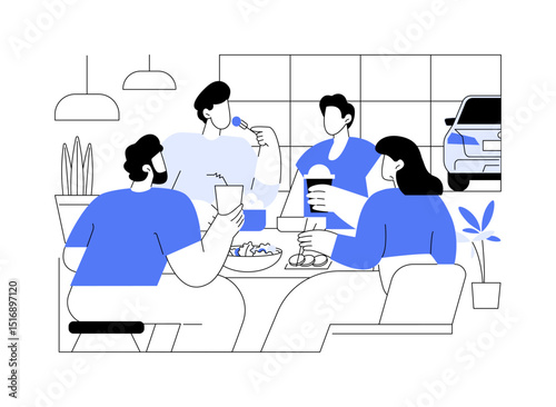 Rest area isolated cartoon vector illustrations.