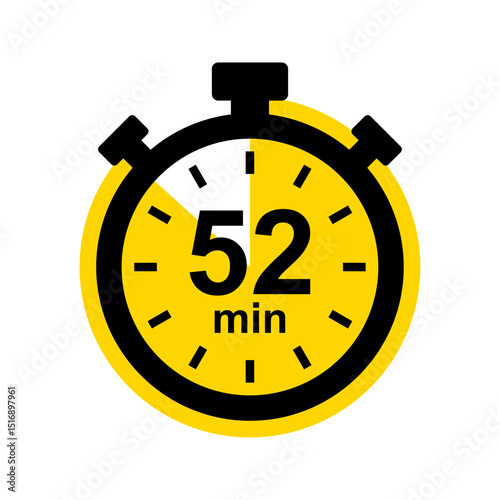 52 minute timer. Stopwatch icon