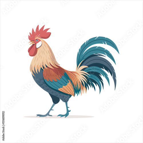 Rooster vector Clip art isolated design illustration
