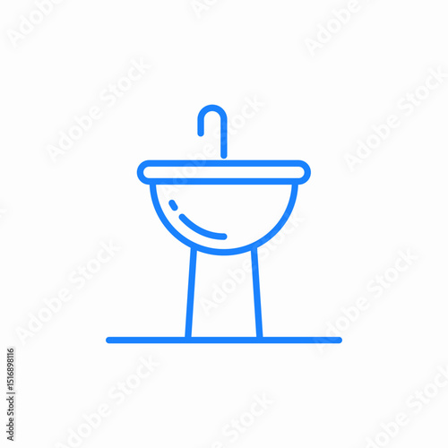 bathroom sink faucet icon sign vector