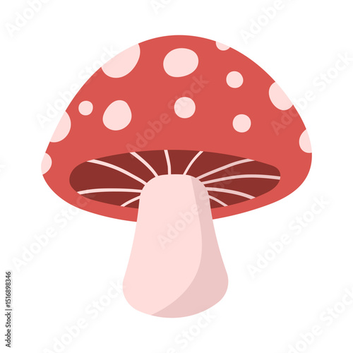 Illustration of a Red Mushroom