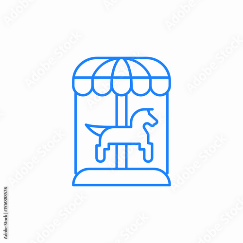 carousel horse ride icon sign vector