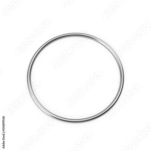 Silver Body Hoop Jewelry Isolated on Transparent Background