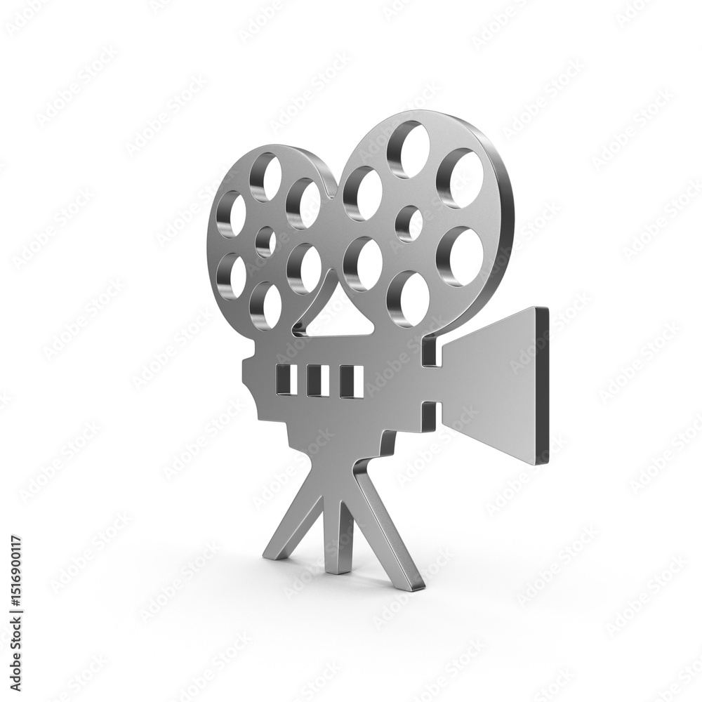 Obraz premium Silver Videocamera Symbol Icon Isolated on Transparent Background