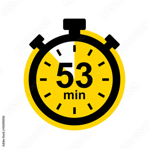53 minute timer. Stopwatch icon