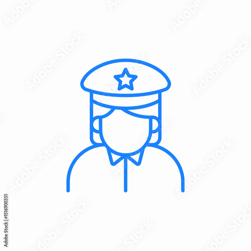 female police officer icon sign vector