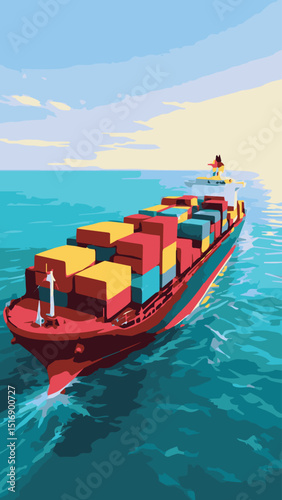cargo ship in the sea