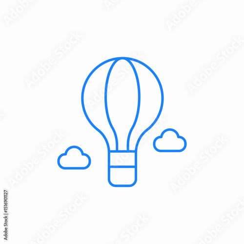 hot air balloon icon sign vector
