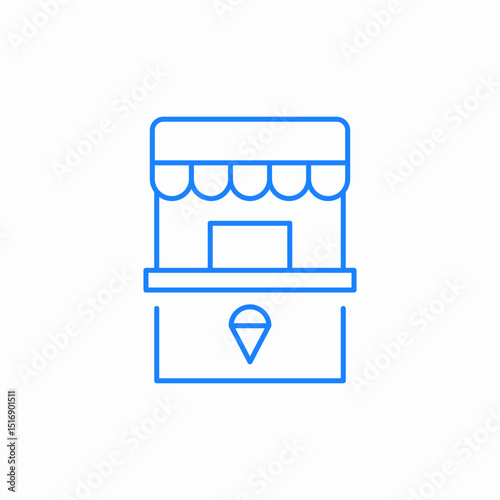 ice cream shop front icon sign vector