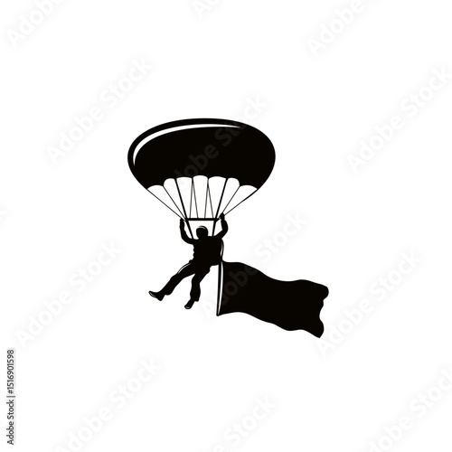 Paragliding silhouette logo design inspiration