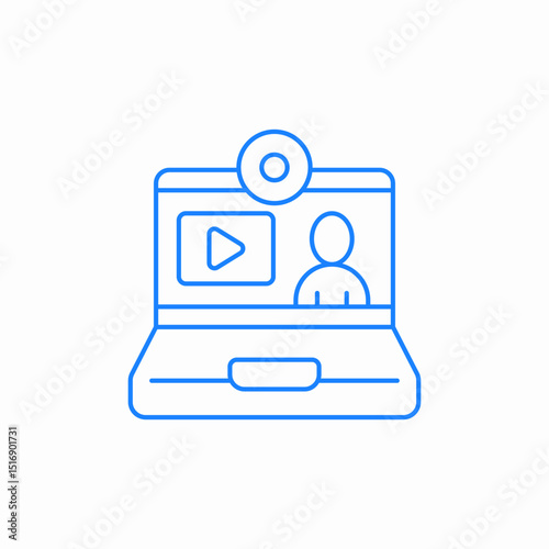 laptop webcam video icon sign vector