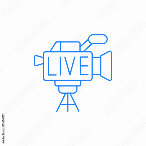 live video camera icon sign vector