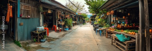 A cozy cottage surrounded by fruit trees, peaceful and dreamy setting