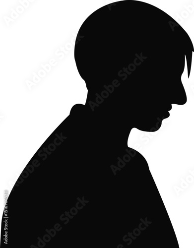 a boy head silhouette vector
