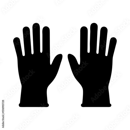 Black protective gloves vector illustration for safety and hygiene equipment concept design