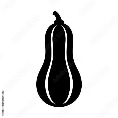 Black silhouette of a butternut squash