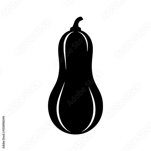 Black silhouette of a butternut squash