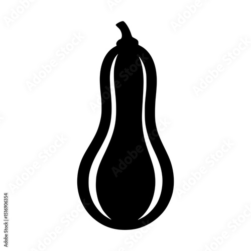 Black silhouette of a butternut squash