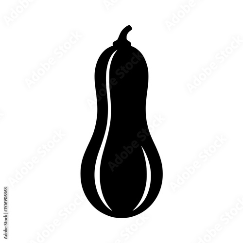 Black silhouette of a butternut squash