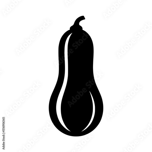 Black silhouette of a butternut squash