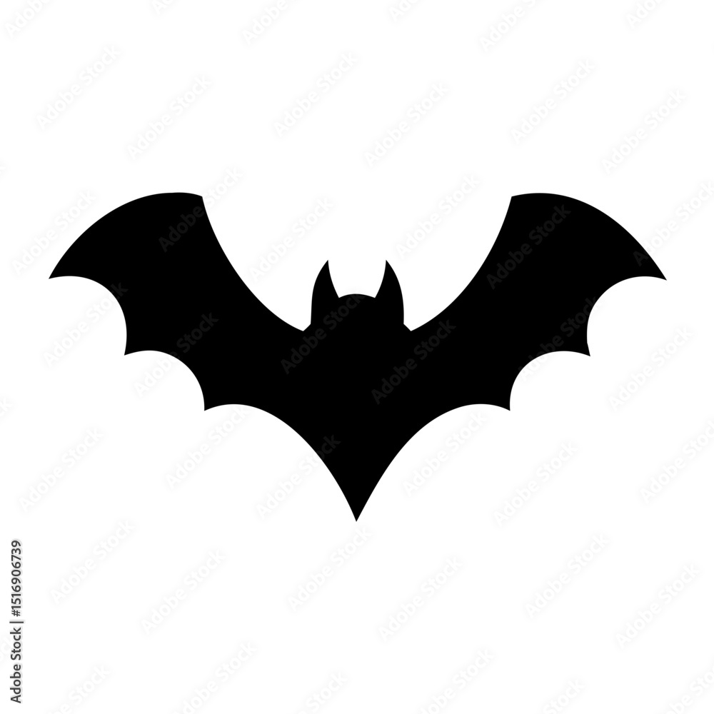 Fototapeta premium Black bat silhouette vector illustration halloween bat silhouette flying bat silhouette simple bat design