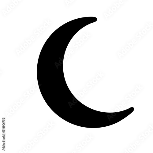 Crescent moon vector illustration night sky astrology lunar phase symbol dark space design graphic art