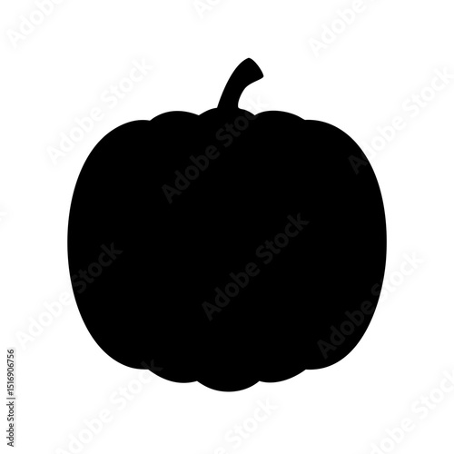Pumpkin silhouette vector illustration for halloween thanksgiving autumn harvest and fall season pumpkin patch design