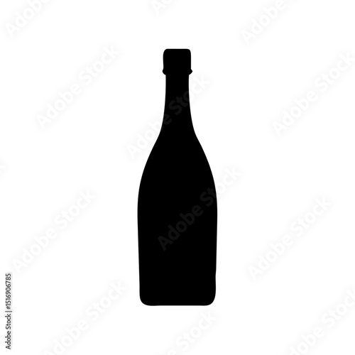 Black bottle silhouette vector illustration of alcohol bottle wine bottle liquor bottle drink bottle object