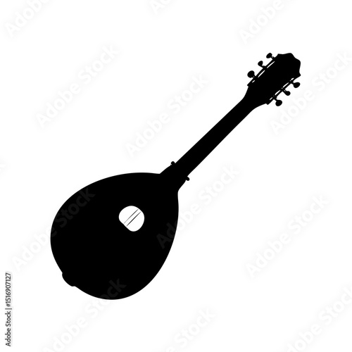 Explore the timeless beauty of a bouzouki silhouette a stringed instrument musical icon design