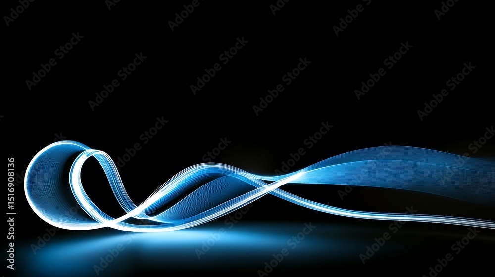 Obraz premium Abstract light trails on black background (7)