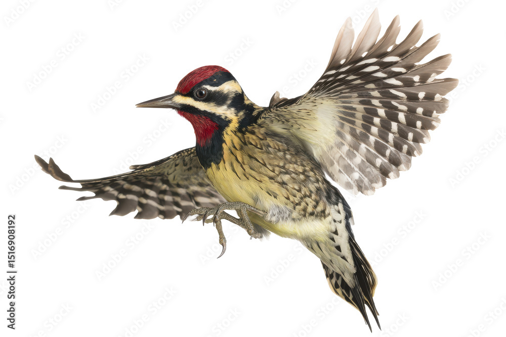 Obraz premium Stunning Image of a Yellow-Bellied Sapsucker in Flight