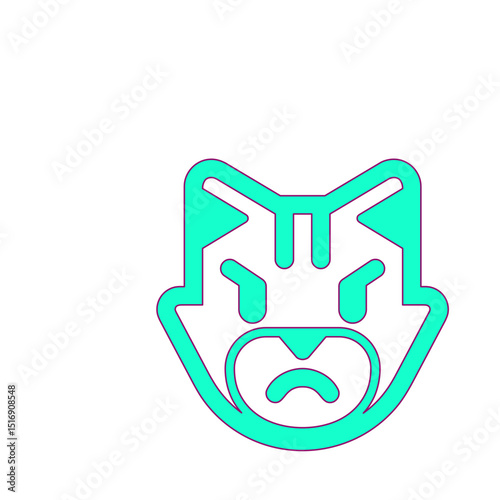 Angry Cat Face Icon: A Bold and Stylized Graphic Representation