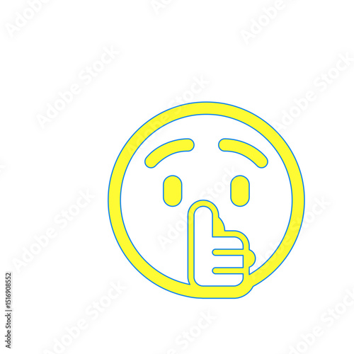 Silence Emoji: A Bold Black and White Icon Representing Secrecy